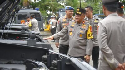 Pastikan Pengamanan Pemilu 2024 Berjalan Lancar, Kapolda Lampung Cek Kendaraan Dinas