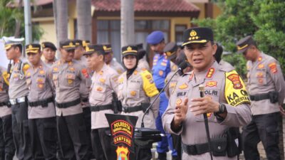 Polresta Bandar Lampung Gelar Apel Kesiapan Personel Pengamanan TPS Pemilu 2024