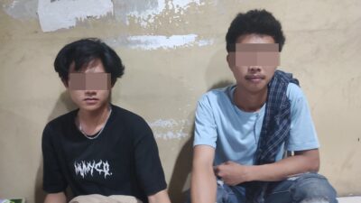 Bawa Sajam, Dua Remaja Terjaring Patroli Gabungan Polresta Bandar Lampung dan Sat Brimobda Lampung