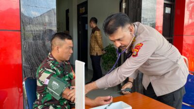 Polda Lampung Aktif Beri Pelayanan Kesehatan Petugas Pengamanan dan Petugas Pemilu