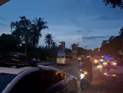 Melintas Wilayah Bandar Lampung Polresta Bandar Lampung Kawal Puluhan Pemudik Sepeda Motor