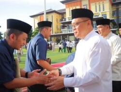 Polda Lampung Gelar Sholat Ied 1445 H Di Lapangan Minni Soccer