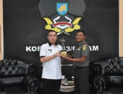 Danrem 043/Gatam Sambut Silaturahmi Bupati Pesawaran