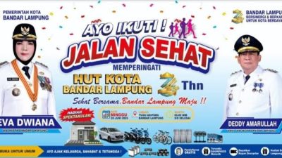 Pemkot Bandar Lampung Gelar Jalan Sehat HUT ke-344, Siapkan Doorprize Spektakuler